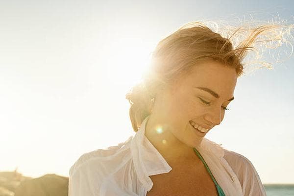 Smiling women in the sun